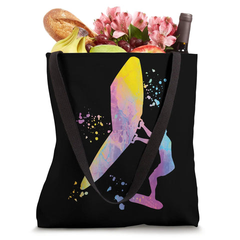 Colorsplash Wingfoil Wingsurfing Tote Bag With Watercolor Style Print Of A Man Wingboarding, Ideal For Wing Surfing Fans And Coaches