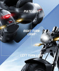 Blazing Fast 4000 Watt Electric Bike With 60 Volt Battery And Badass Removable Sidecar showing plate light and turn signals