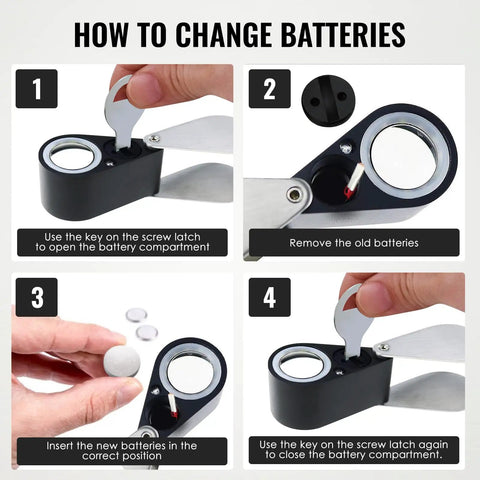 Foldable 10x Pocket Magnifier Loupe With UV And LED Light For Jewelry Rocks Coins Antiques And Stamps Illuminated Magnifying Tool For Watches Gems Hobbies And Eye Clarity Grab And Go