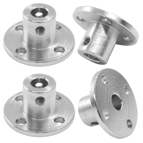 Four Pack 5mm Rigid Flange Shaft Coupling Connector Built With Badass Steel Grip For Diy Projects And Remote Control Cars Super Tough Motor Shaft Joints, silver metal couplers