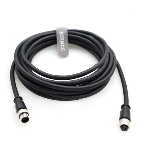 Pro Grade Vision Sensor Cable M12 17 Pin A Plug And Play Female Connector coiled on white background