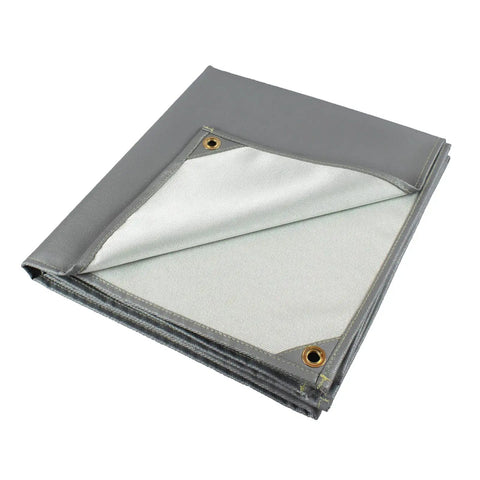 Silicone Coated Welding Blanket 4x6 Ft Shielding Curtain Up To 1800F Heavy Duty Fireproof Welder Mat folded view