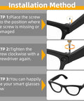 Installation method for Precision Torque Screwdriver And Pro Grade Replacement Screws For Ray Ban Meta Smart Glasses.