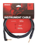 Premium Shielded Guitar Cable One Quarter Inch Male To One Quarter Inch Male Ten Feet Custom Series Right Angle And Straight Ends