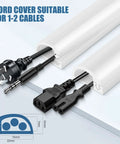 No-Fuss Odorless Silicone Wall Cord Hider With Side Open Cable Covers For Wires On Wall showing multiple cables inserted