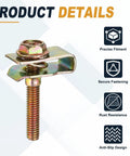 M4 Body Bolts And U Nuts Kit For Bumper And Fender Liner Replacement Manganese Steel U Retainer Fasteners 20 Piece Set For Easy No Fuss Car Body Fastening On Most Cars Durable Automotive Hardware, zinc-plated M4 bolt and U-nut
