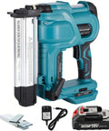 Heavy Hitter Cordless 2 In 1 Brad Nailer And Staple Gun With Beefy 2000Mah Battery And Snappy Charger, close-up of tool and accessories.