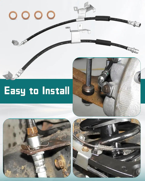 Chevrolet GMC Cadillac Front Brake Hydraulic Hoses Heavy Duty Replacement Kit For Silverado Tahoe 2007-2020, easy install