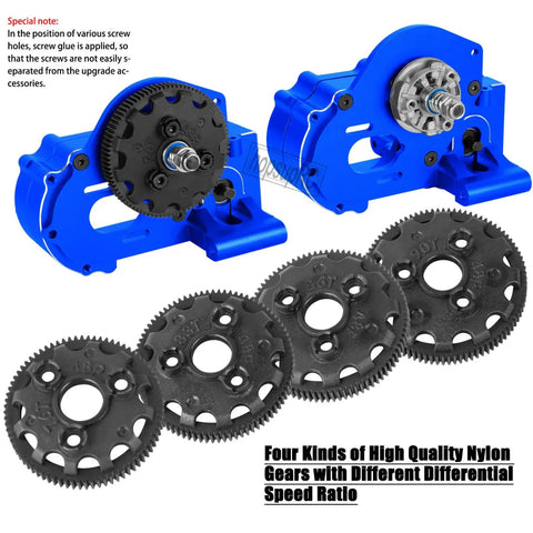 Magnum 272R Drop In Transmission Upgrade Bundle for 1/10 Scale Slash with Navy Blue Solid Gearbox and Tooth Spur Gears