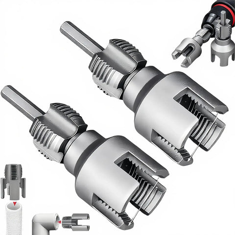 PVC Pipe Threader Tool For Internal And External Threading With Electric Drill Compatibility, Heavy Duty Metal Die For Quick Plumbing Repairs On 1/2 And 3/4 Inch PVC Pipes, Easy DIY Home Maintenance, metal threading bits shown