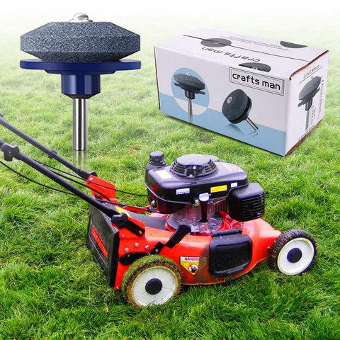 Blue Five Pack Lawn Mower Blade Sharpener For Any Power Drill With Corundum Stones Prolong Blade Life Quick Sharpening Simple