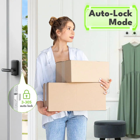 Skip The Keys Completely This Fingerprint Door Lock Has Auto Lock Smart Keypad Entry Card Backup And Classic Key Slot Comes In Sleek Matte Black For Bedrooms Or Front Doors To Keep Your Place Safe And Secure All Day Long
