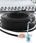 Coiled self regulating heating cable kit, pre-assembled for roof deicing and pipe freeze protection, 75 ft length, 120V.