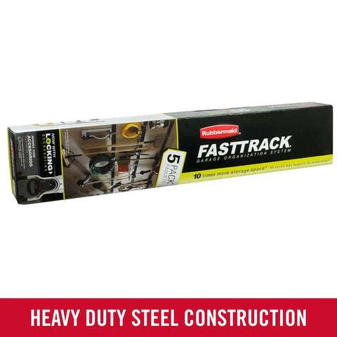 Box of 32 Inch FastTrack Garage Rail With All In One Hook Kit Black Heavy Duty Tool Organizer For Home Garage Shed Garden