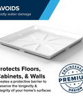 Stackable Washer Drain Pan For Apartments And Small Laundry Rooms, 28 X 30 Inch Tray PVC Fitting to Avoid Water Damage