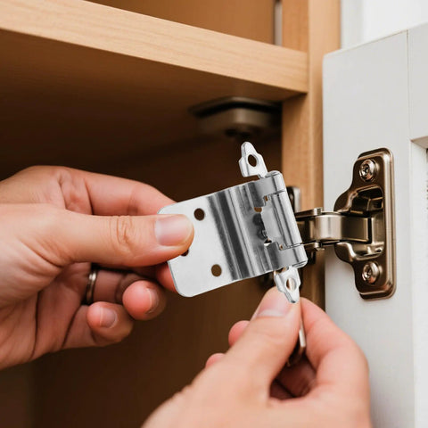 Installing 8 Pack White Nickel Self Closing Inset Cabinet Door Hinges, Flush Mount Hidden Hardware for Kitchen Cabinets
