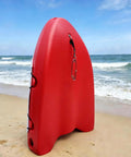 Spearfishing Float Boat With Carry Straps Foldable Flagpole And Compact Storage Red Buoy On Beach