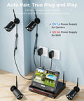 Home Security Camera System With 4 Outdoor 5MP Cameras 16 Channel NVR And 10.1 Inch LCD Monitor Plug In Power setup display