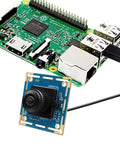 8MP USB Camera Module with 180 Degree Fisheye Lens for Machine Vision and Industrial Automation connected to a development board