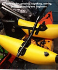 Portable Inflatable Kayak Outrigger Stabilizer Kit For Serious On Water Stability, easy install, quick setup, in bright yellow
