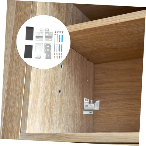 Heavy Duty Corner Brackets For Cabinets And Cupboards Wall Mounting Hardware Set, showing steel angle brackets and install kit.