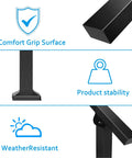 Heavy Duty Metal Handrail For Outdoor Steps Weather Resistant Powder Finish Crushes 600 Pounds Without Breaking A Sweat showing comfort grip surface and stability features.