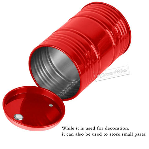 Red oil drum from Beefed Up Roof Rack Accessory Kit For 1/10 Scale RC Crawlers Like TRX4 TRX6 SCX10 And Redcat Featuring Luggage Bag