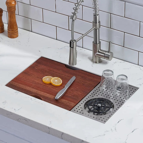 Undermount Bar Sink For Small Kitchens 10 By 18 Inch Gunmetal Black Stainless Steel Wet Prep Sink with grid and drain