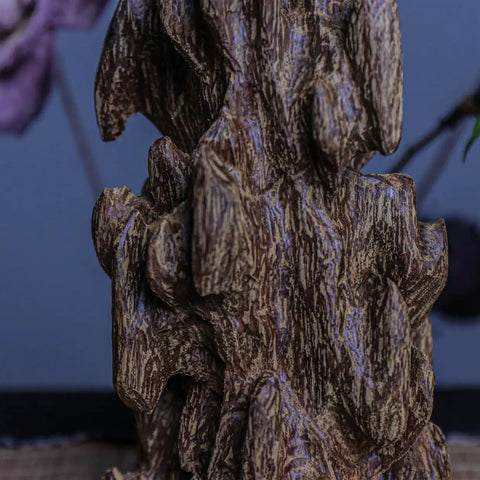 Solid Agarwood Feng Shui Decor Piece From Nha Trang With Aged Raw Material and Fragrance Spice, close-up of textured sculpture