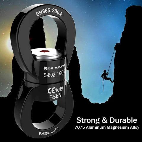 Heavy Duty 35kN Swing Swivel Rotational Device For Tree Swings And Aerial Gear, 7075 Aluminum Spinner in climbing scene