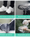 Beefy Thick Clear Disposable Shower Caps 30 Pack For Women 17.3 Inch Waterproof Hair Caps used for shoes, bicycle seat, mirror protection.