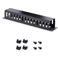 Horizontal 2U Server Rack Cable Management Finger Duct With Cover for 19 Inch network racks with slotted wire duct raceway panel.