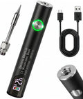Cordless Soldering Pen With USB Rechargeable 650mAh Battery, Universal Threaded Tips, Three Voltage Levels, LED Display