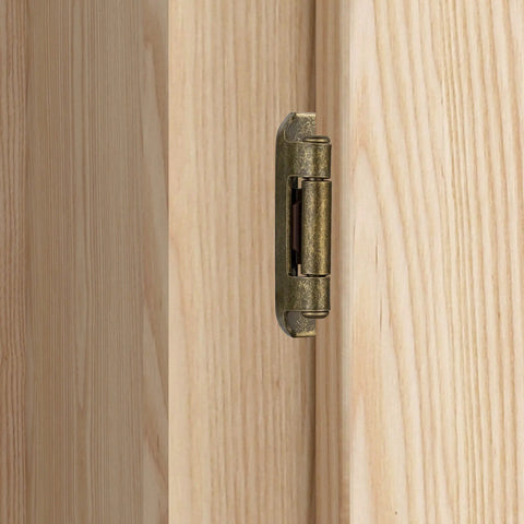 First Class Antique Brass Cabinet Hinges For Your Kitchen Renovation Project, 1/2 Inch Overlay Panel on wooden door.