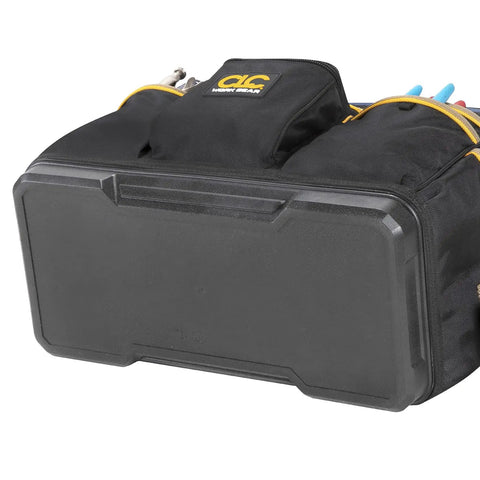 19 Inch Molded Base Contractor Tool Bag With Closed Top And Easy Access Pop Open Design Large Main Compartment 13 Inner Pockets And 16 Exterior Pockets For Organizing Power Tools Circular Saws Hard Hats And Accessories