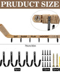 Top Shelf Hockey Stick Coat Rack Featuring Six Rock Solid Hooks Ideal For Dropping Your Jackets Hats And Gear Quick Wall Mounted Storage Piece That Saves Floor Space And Keeps Your Entryway Clean, measuring 76cm by 20cm.