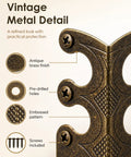 Close-up of Built Like A Tank Solid Brass Wall Corner Guards Heavy Duty Bronze Baseboard Edge Protectors with screws and embossed pattern.