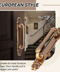 European Style Antique Door Handle Zinc Alloy Barn Door Pull for cabinets and wardrobes, bronze finish, vintage decor