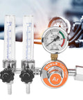 Argon Pressure Regulator With Double Tube Design For TIG And MIG Welding Equipment, G5/8 Female Thread, zinc alloy body