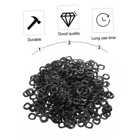 500 Piece Compression Wave Spring Washer Set For Car Jobs And Home Shop, Heavy Duty Load Bearing Elastic Gaskets And Spacers For Bolts, Gear, Machinery And DIY Projects black washers pile