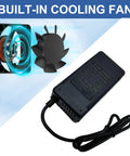 Beefy 24V 2A DC Battery Charger with built-in cooling fan and 0.47 inch connector for scooters and rides