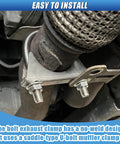 3 Inch U Bolt Exhaust Clamp For Pipes Heavy Duty Saddle Style Muffler Hanger Rustproof Galvanized Iron Clip Silencer installed