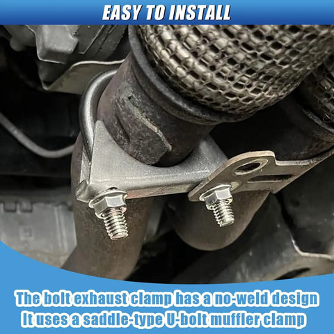 3 Inch U Bolt Exhaust Clamp For Pipes Heavy Duty Saddle Style Muffler Hanger Rustproof Galvanized Iron Clip Silencer installed