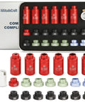Bullet And Headspace Gauge Comparator Kit With 14 Inserts And 6 Bushings For Precise Reloading Across Calibers From .17 To .45 In A Sturdy Tin Box