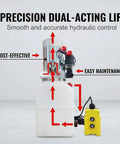 Double Acting 12V DC Hydraulic Pump With 4 Quart Plastic Reservoir, 3200 PSI Power Unit for precision lifting and dumping
