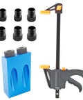Pocket Hole Jig Kit For Woodworking With 15 Degree Drill Guide And Durable Aluminum Fixture Includes 6mm 8mm And 10mm Drive Adapters
