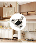 Eight Pack Replacement Cabinet Door Hinges 110 Degree Screw-On Compact 33 Hinge displayed with kitchen cabinets