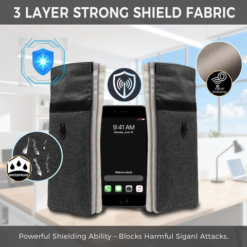 Go Dark Faraday Bags For Phones 2 Pack Signal Blocking Case with 3-layer strong shield fabric and smartphone display