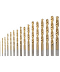 19 Piece Cobalt And Hss Twist Drill Bit Set Titanium Coated For Impact Drills Metal Wood Sturdy Jobber Bits Tool Kit, assorted sizes