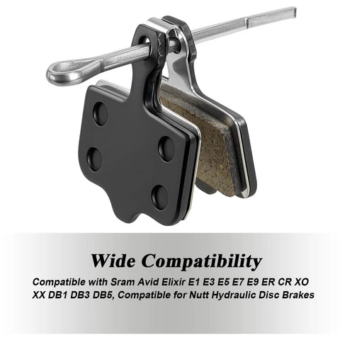 4 Pairs MTB Disc Brake Pads Kit With Installation Tools For Easy Pad Change Including Alignment Tool Tire Lever And Hex Key Compatible With Elixir E1 E3 E5 E7 E9 ER CR XO XX DB1 DB3 DB5 And Nutt Hydraulic Disc Brakes close-up
